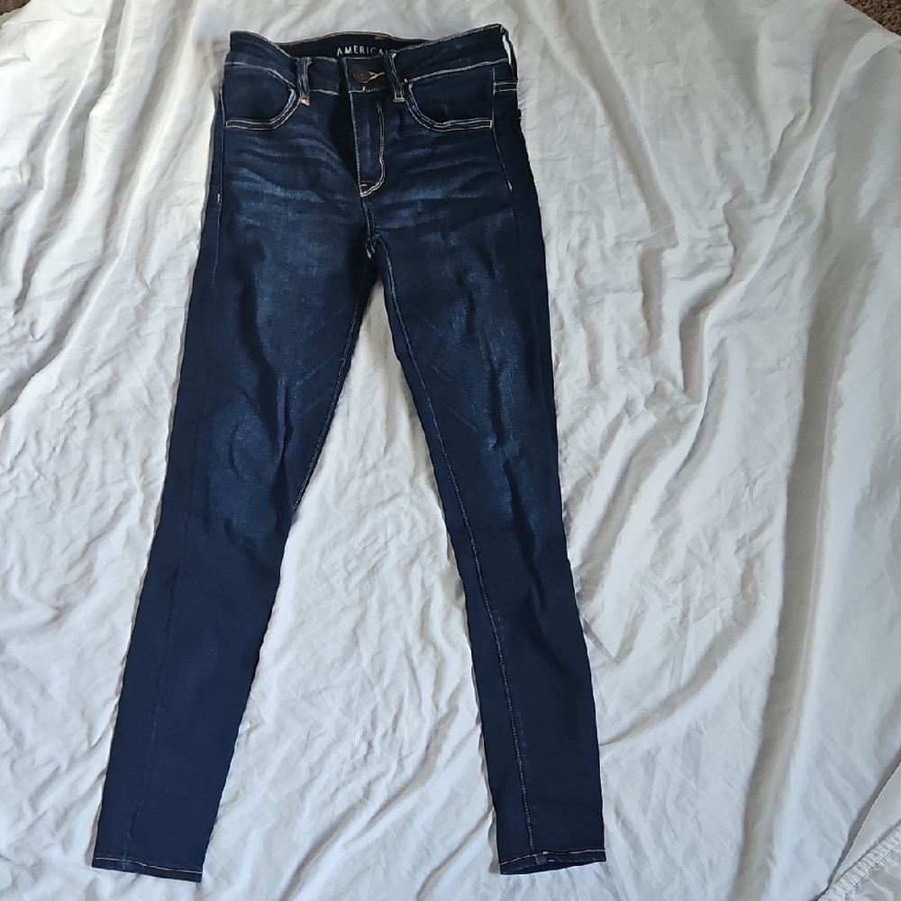 American Eagle Outfitters Women's Dark Blue Skinny Jeans